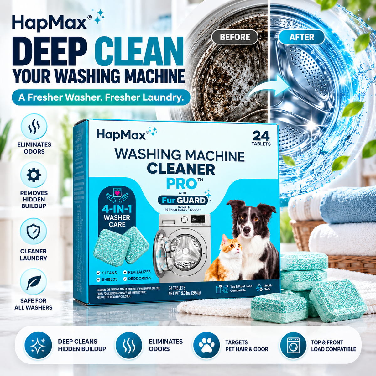 🔥 HapMax® Washing Machine Cleaner Pro – Deep Clean Hidden Buildup & Fight Odors